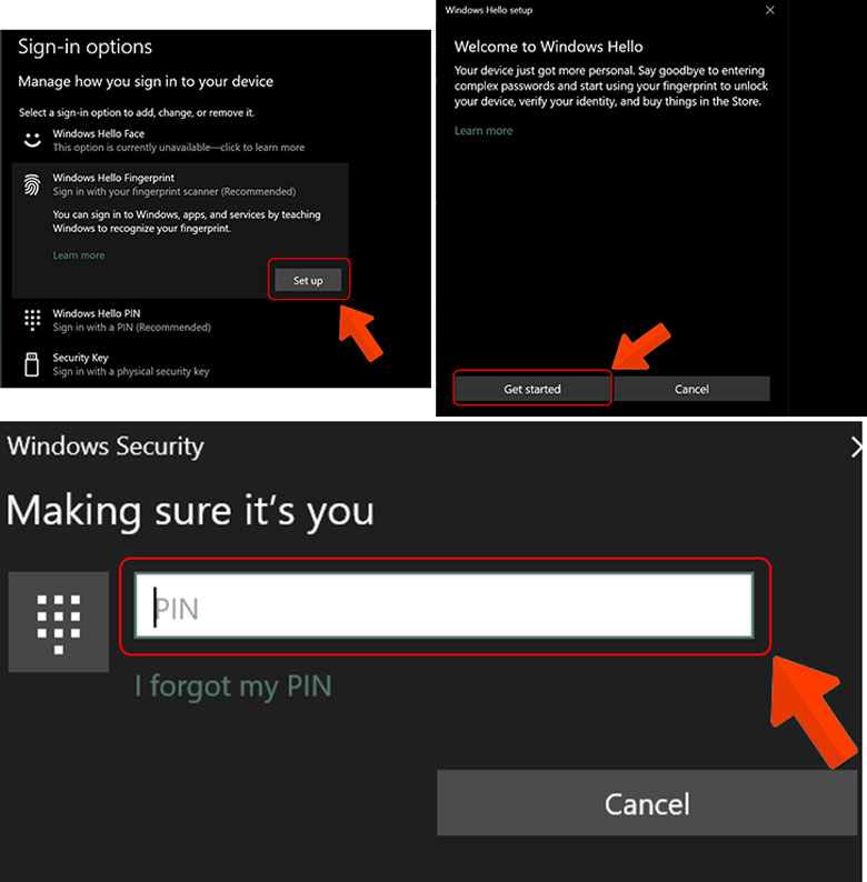 Cài vân tay cho laptop cực dễ hãy thiết lập cài vân tay