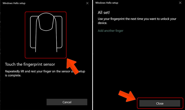 Cài vân tay cho laptop cực dễ cuối cùng lăn dấu vân tay