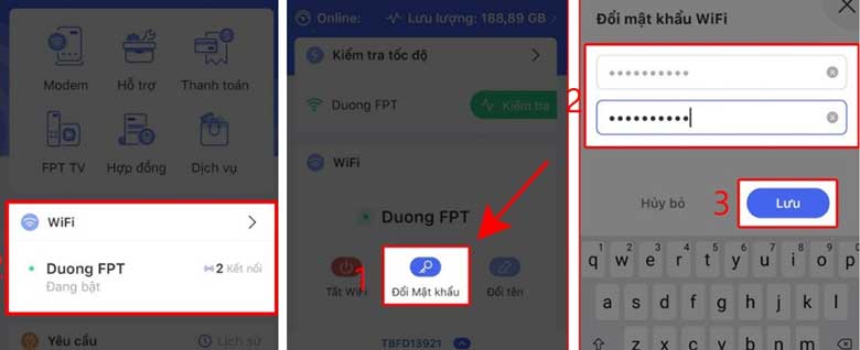 Cách đổi mật khẩu wifi bằng điện thoại với mạng FPT bằng ứng dụng: Bước 3