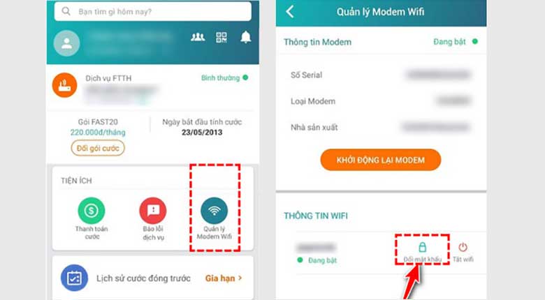 Cách đổi mật khẩu wifi bằng điện thoại với mạng Viettel bằng ứng dụng: Bước 3