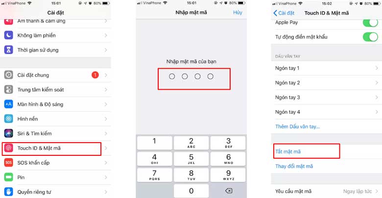 cách xóa mật khẩu điện thoại iPhone