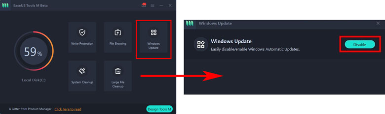 Tắt chức năng tự động cập nhật Win 10 bằng EaseUS Tools M