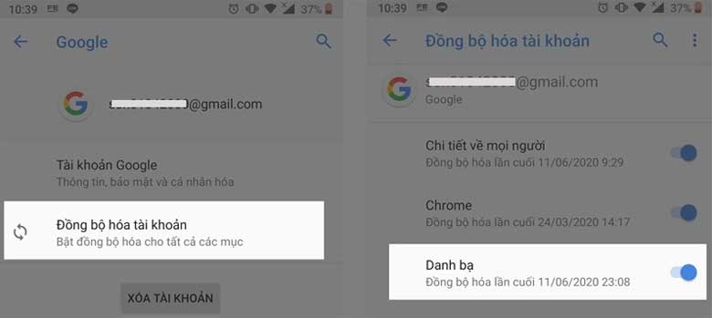 cách lấy lại số điện thoại đã xóa trên Samsung: Đồng bộ tài khoản bước 2