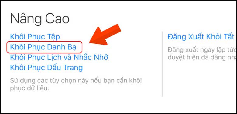 Cách lấy lại số điện thoại đã xóa trên iPhone bằng iCloud: Bước 3