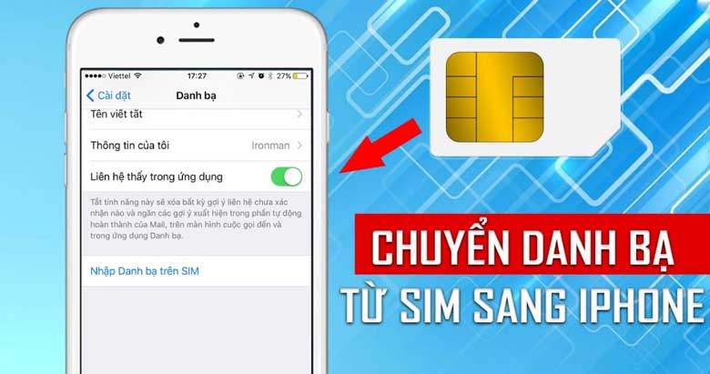 Cách chuyển số điện thoại từ sim sang máy iPhone