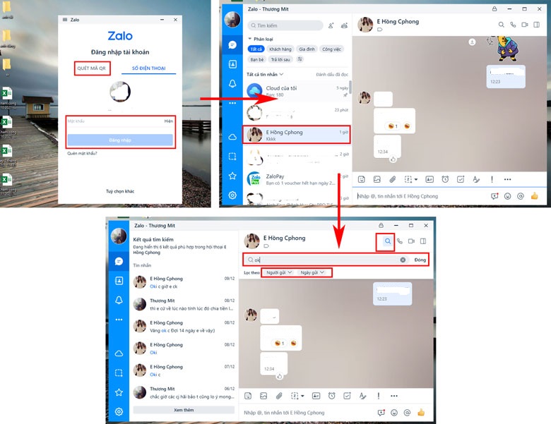 Cách tìm tin nhắn cũ trên Zalo trên máy tính, laptop