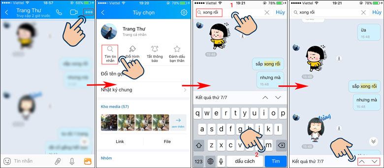 Cách tìm tin nhắn cũ trên Zalo trên điện thoại