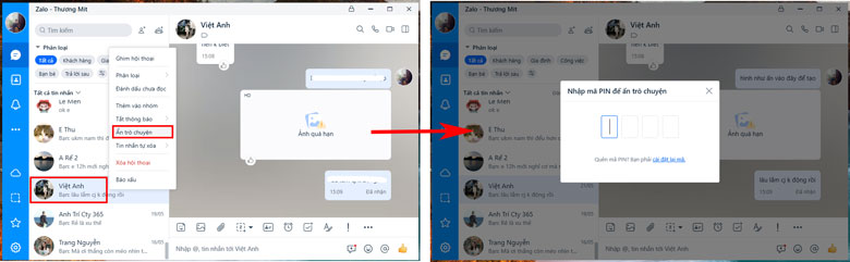 Cách ẩn trò chuyện Zalo trên máy tính rất dễ