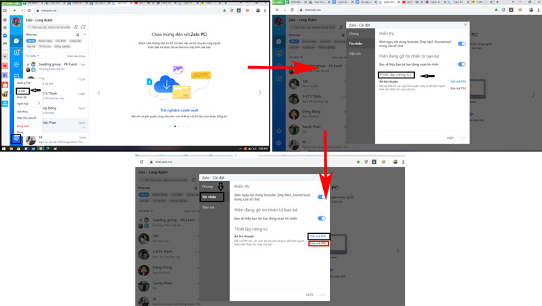 Cách đổi mã PIN trong ẩn trò chuyện Zalo trên máy tính