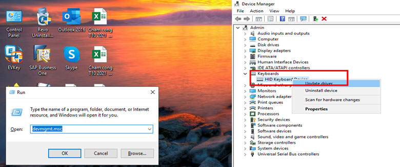 Bàn phím laptop không gõ được một số phím hãy cập nhật lại driver bàn phím