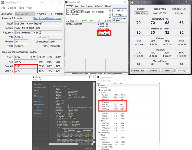 Cách xem nhiệt độ laptop sử dụng phần mềm
