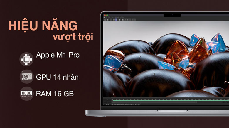 Hiệu năng - Laptop Apple Macbook Pro 14 M1 Pro 512GB MKGP3SA/A 