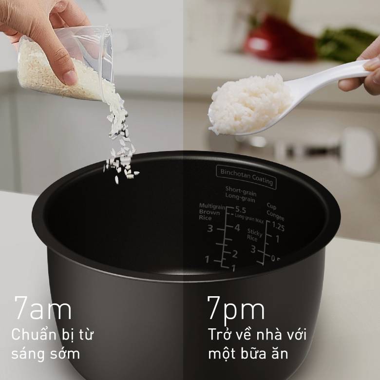 Nồi cơm điện cao tần Panasonic 1.0 lít SR-HFL103WRA hẹn giờ lên đến 24 giờ