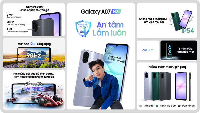 Điện thoại Samsung Galaxy  A07 4GB/128GB Xanh lá