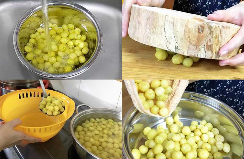 Cách làm mứt chùm ruột: Sơ chế cách 2