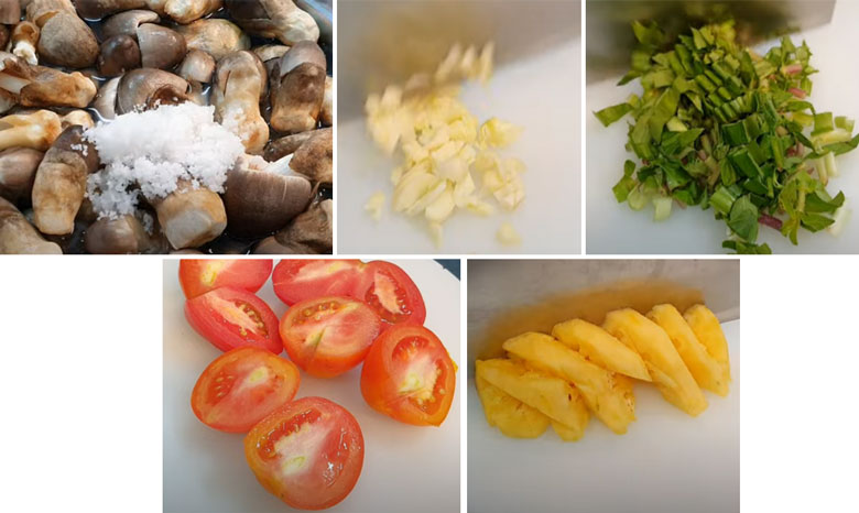 Lẩu hột vịt lộn chua cay sơ chế nguyên liệu