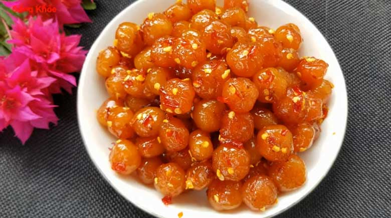 Cách làm mứt chùm ruột muối ớt: thành phẩm