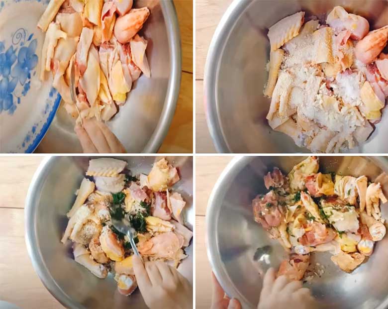 Lẩu gà lá quế cần ướp gà