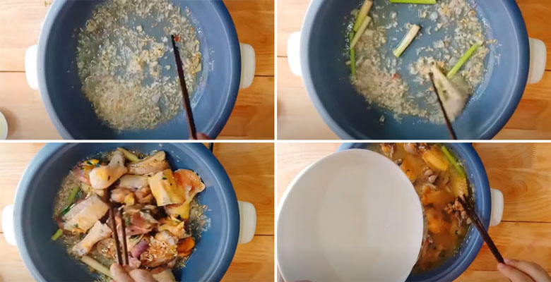 Lẩu gà lá quế làm nước lẩu