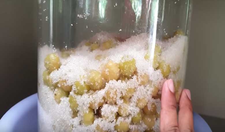 cách làm chùm ruột ngâm đường: Ngâm chùm ruột