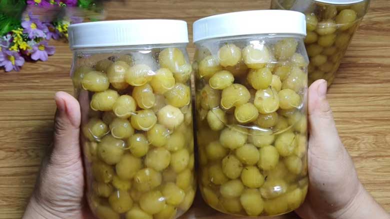 cách làm chùm ruột ngâm đường: thành phẩm