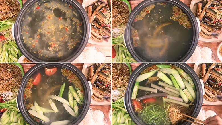 Thưởng thức món nấu lẩu lươn chua cay