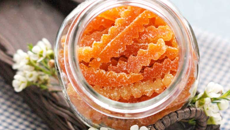 Cách làm mứt vỏ cam sấy khô: Thành phẩm