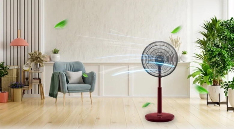 Làm mát nhanh chóng - Quạt lửng Mitsubishi R16A-GC CY-RD màu đỏ