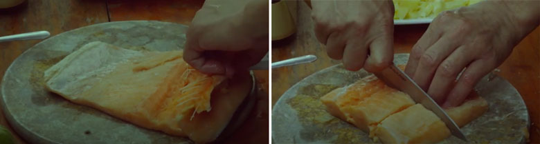 Cách làm cá hồi nướng phô mai cơ bản đi sơ chế nguyên liệu