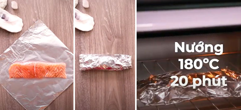 Cách làm cá hồi nướng phomai sốt kem mang cá hồi đi nướng