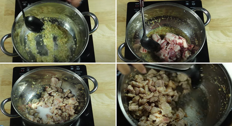 Cách nấu lẩu mắm cá linh mang đi xào thịt ba chỉ