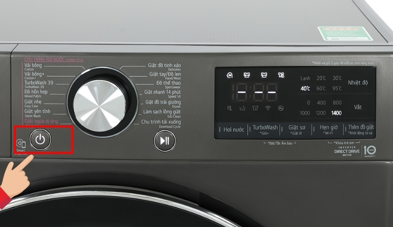 Cách mở máy giặt LG khi bị khóa bằng việc khởi động lại