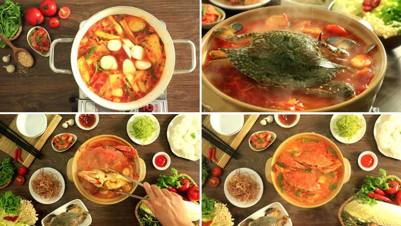 Cách nấu lẩu ghẹ kim chi thành phẩm tuyệt đẹp hấp dẫn