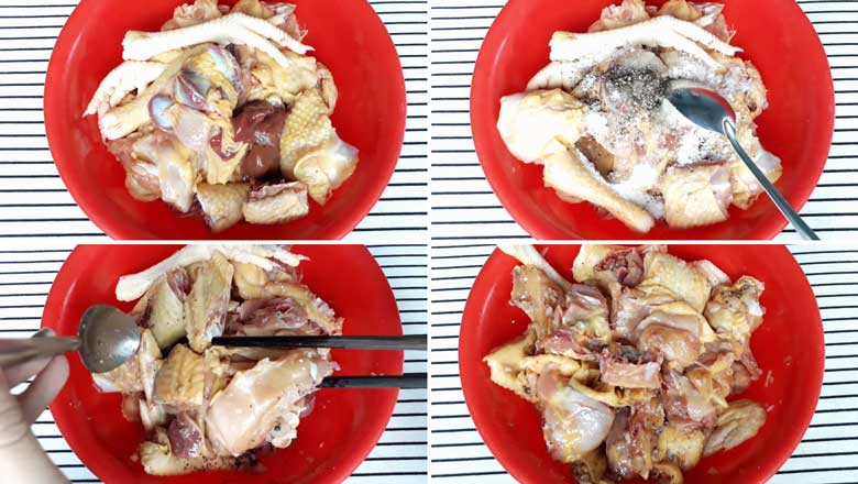 Cách làm món lẩu gà lá giang cần ướp gà