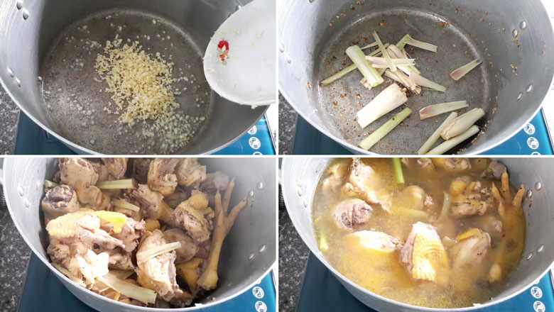 Cách nấu món lẩu gà lá giang cần nấu nước lẩu