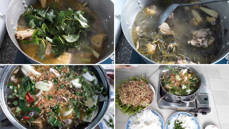 Cách nấu món lẩu gà lá giang thưởng thức