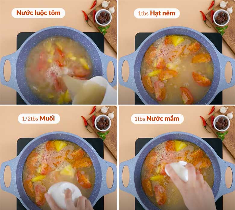 Cách nấu lẩu tôm càng nấu nước lẩu