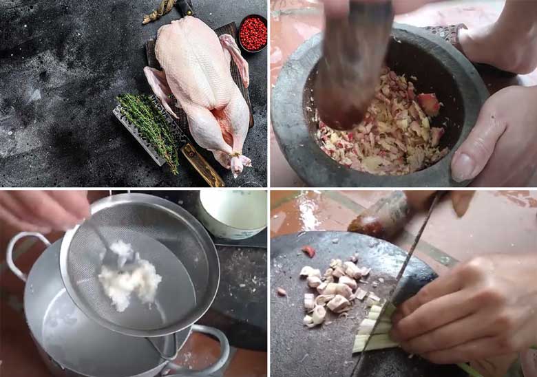 Cách làm ngan nướng riềng mẻ sơ chế nguyên liệu