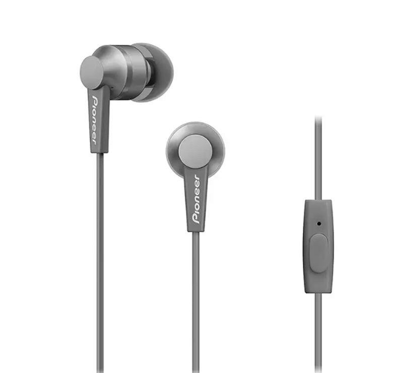 Âm thanh sống động - Tai nghe Pioneer nhét tai có mic SE-C3T(H)CU Xám