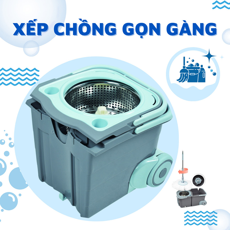 Bộ chổi lau nhà xoay 360 độ Mclean M30 có thể xếp chồng