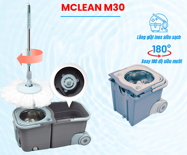 Bộ chổi lau nhà xoay 360 độ Mclean M30