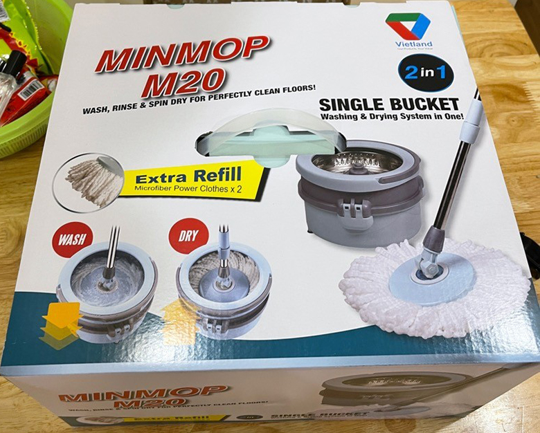 Bộ chổi lau nhà xoay 360 độ MinMop M20 có thể xếp chồng