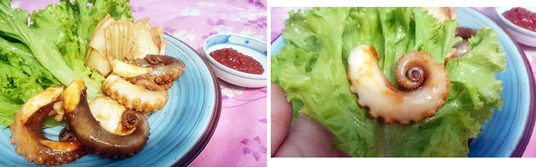 Thưởng thức bạch tuộc nướng sa tế 