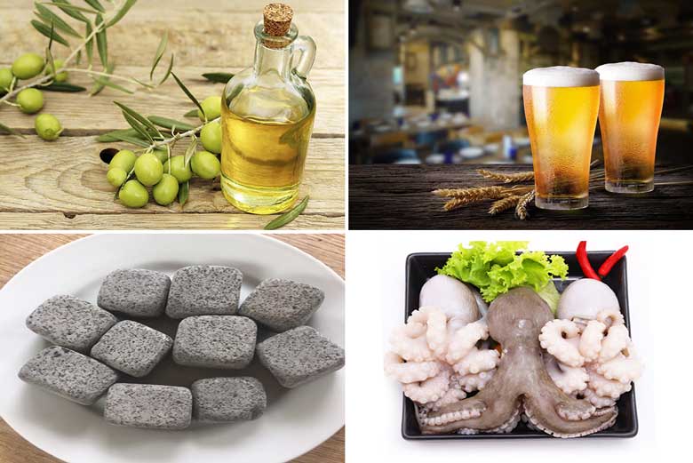 Cách làm món bạch tuộc nướng nướng đá gồm nguyên liệu sau