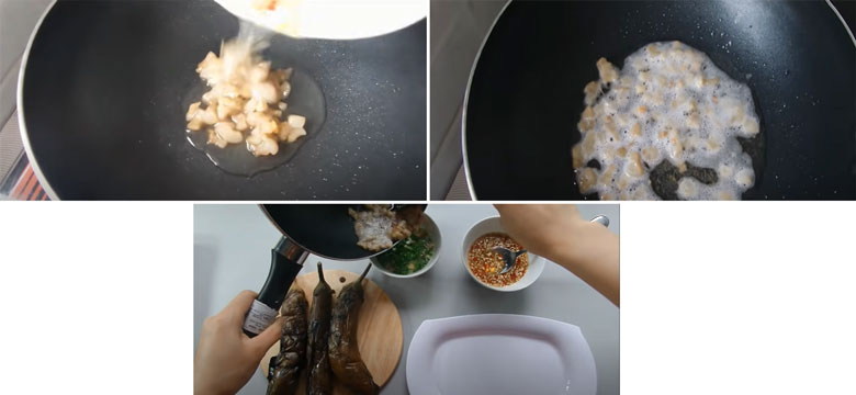 Cách làm cà tím nướng mỡ hành theo truyền thống xào mỡ hành