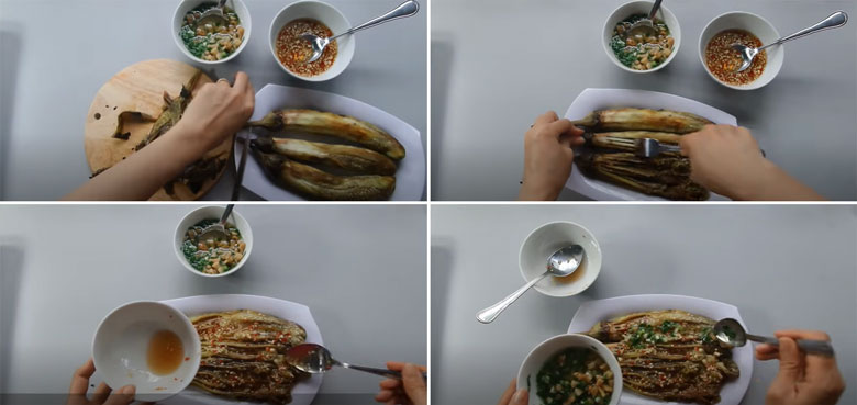 Cách làm cà tím nướng mỡ hành thành phẩm và thưởng thức