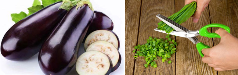 Cách làm món cà tím nướng mỡ hành thịt bằm đi sơ chế nguyên liệu