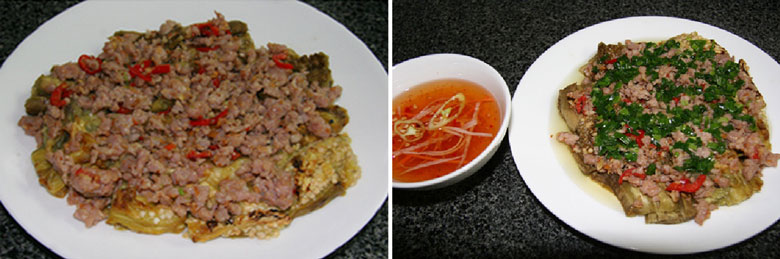 Cách làm món cà tím nướng mỡ hành thịt bằm hoàn thành và thưởng thức