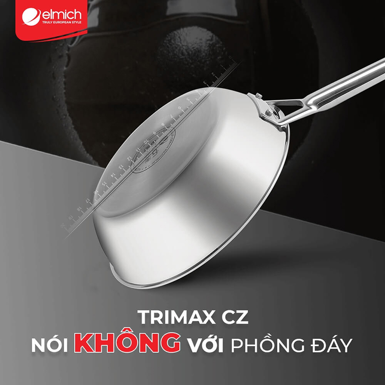 Chảo chống dính Inox liền khối Elmich Trimax Cz EL-3837 bắt từ tốt