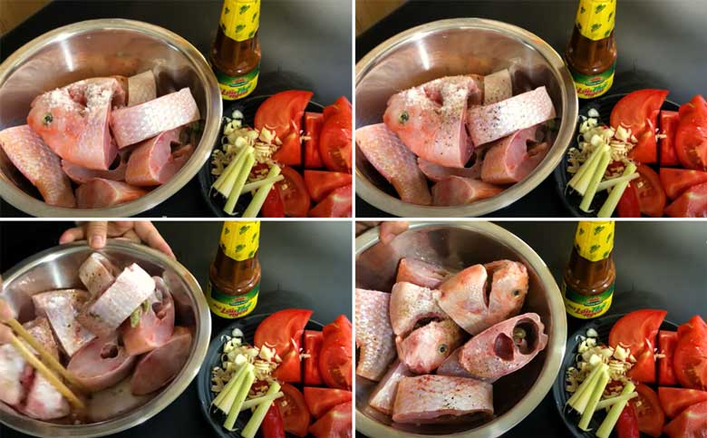 Cách nấu lẩu cá điêu hồng chua cay ướp cá diêu hồng